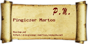 Pingiczer Martos névjegykártya